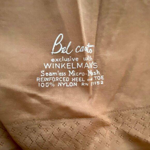 Vintage 2 Prs BEL CANTO Seamless Micro Mesh Nylon Stockings Size 10 1/2 Gala NIB - Picture 3 of 7